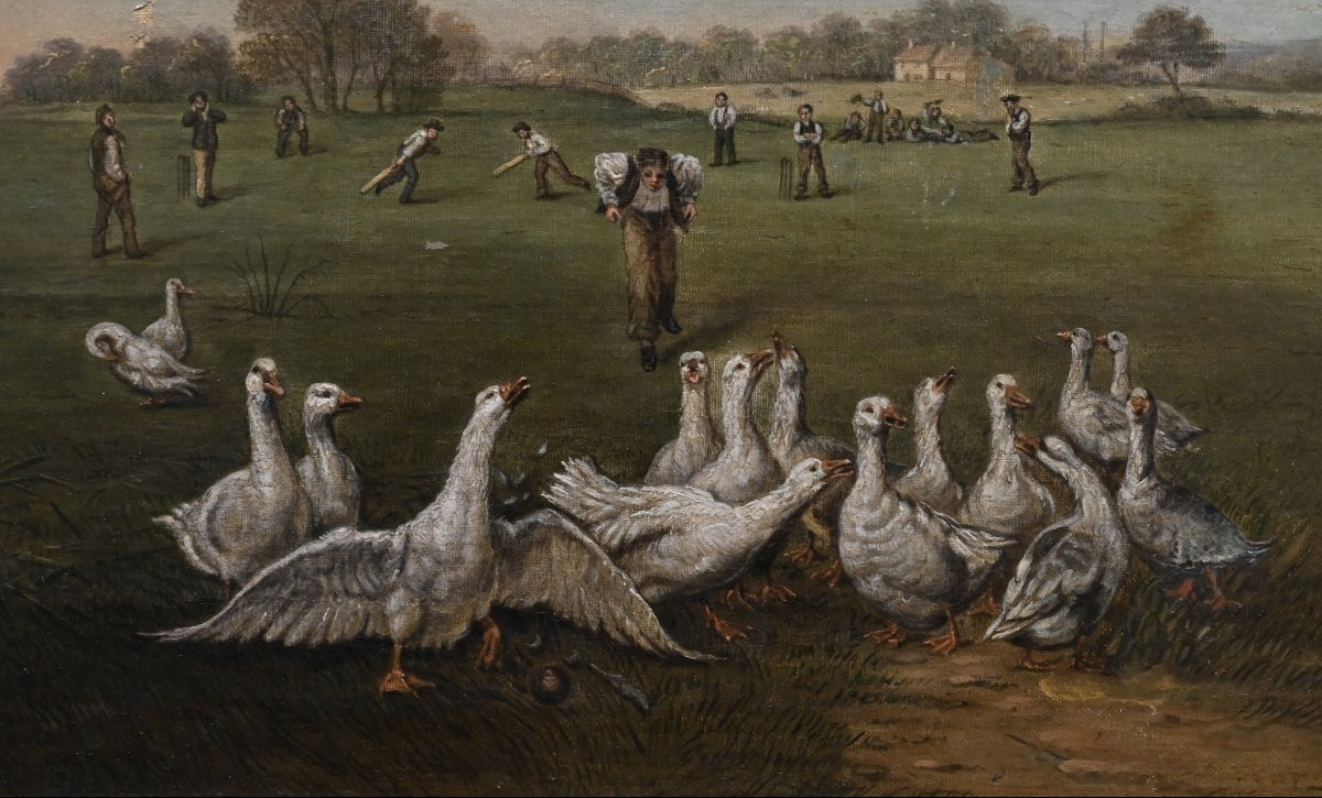 William Willoughby - Partita di cricket con le Oche - U.S.A. XIX Secolo-photo-1